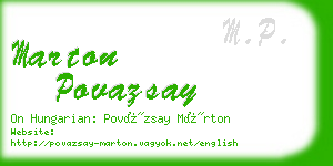 marton povazsay business card